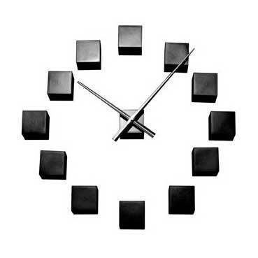 Karlsson Modern Contemporary DIY Wall Clock Black Cube Customisable