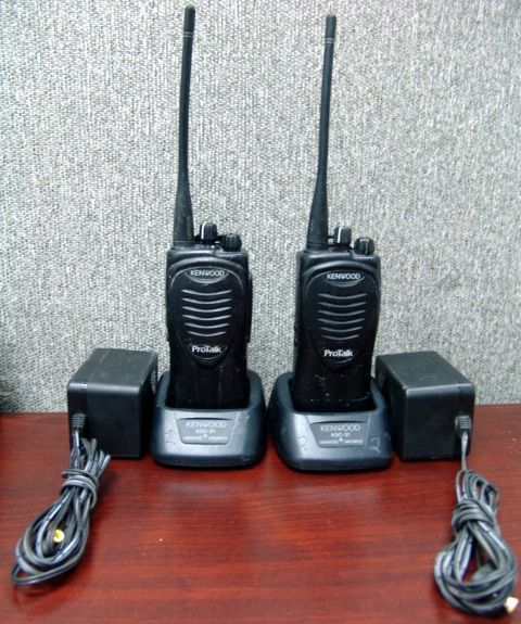 Pair of Kenwood TK 3200L Two way Radios with Batteries & Chargers (#1)
