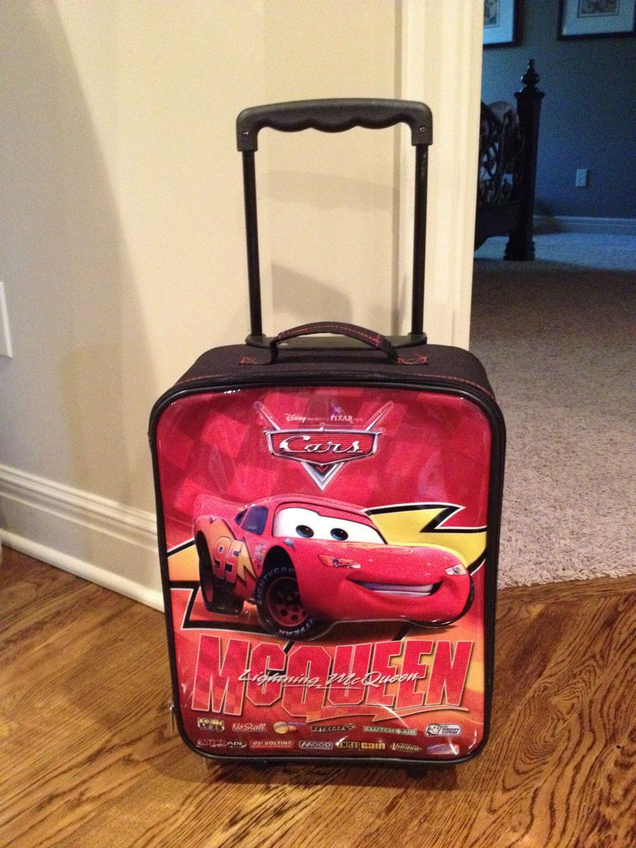 Cars Lightning McQueen Kids Rolling Luggage Suitcase 17 x 12