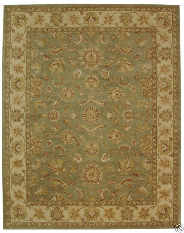 Antiquities Gem Green Wool Carpet Area Rug 8 x 10