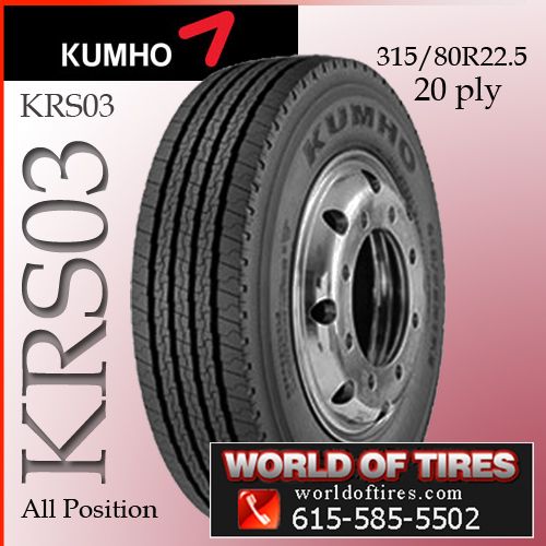 Semi Truck Tires Kumho KRS03 315 80R22 5 22 5 Tires 315 80R22 5 Super
