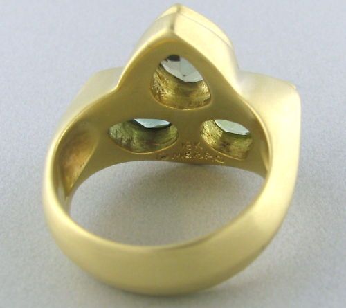 Me Ro 18K Yellow Gold Green Gemstone Ring