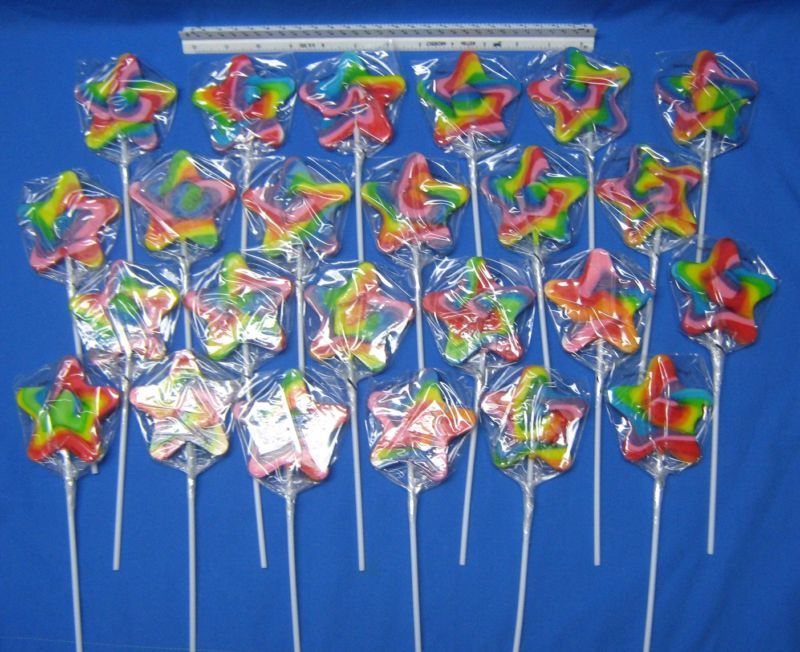 24 Large Gourmet Star Shaped Swirl Lollipops