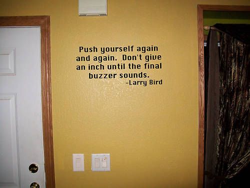 Push Yourself Again Larry Bird Quote Vinyl Wall Decal
