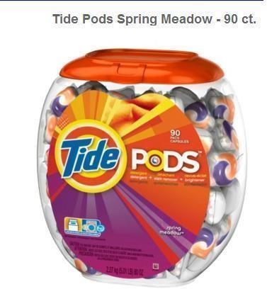 Tide Pods Spring Meadow Laundry Scent Detergent Stain Remover 90 Ct