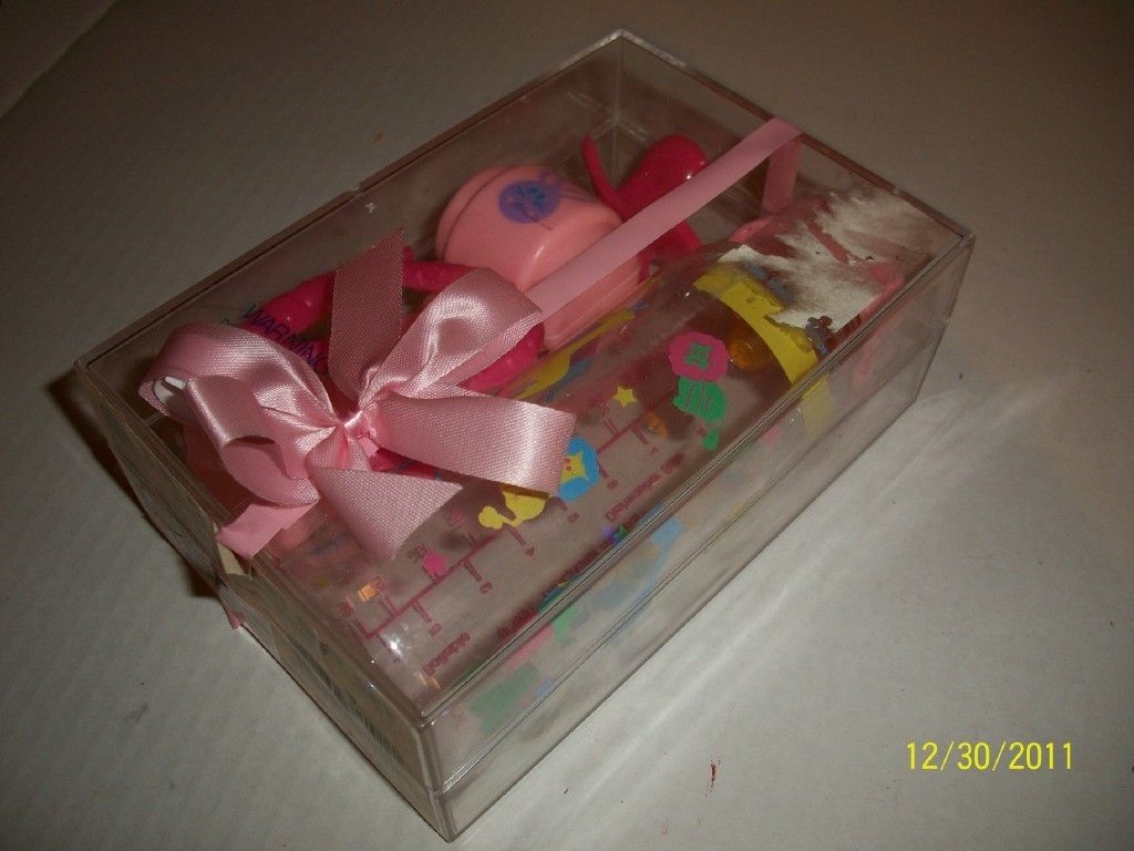 Baby Girl Bottle Pacifier Rattle Teether Layette Gift Set Nipb