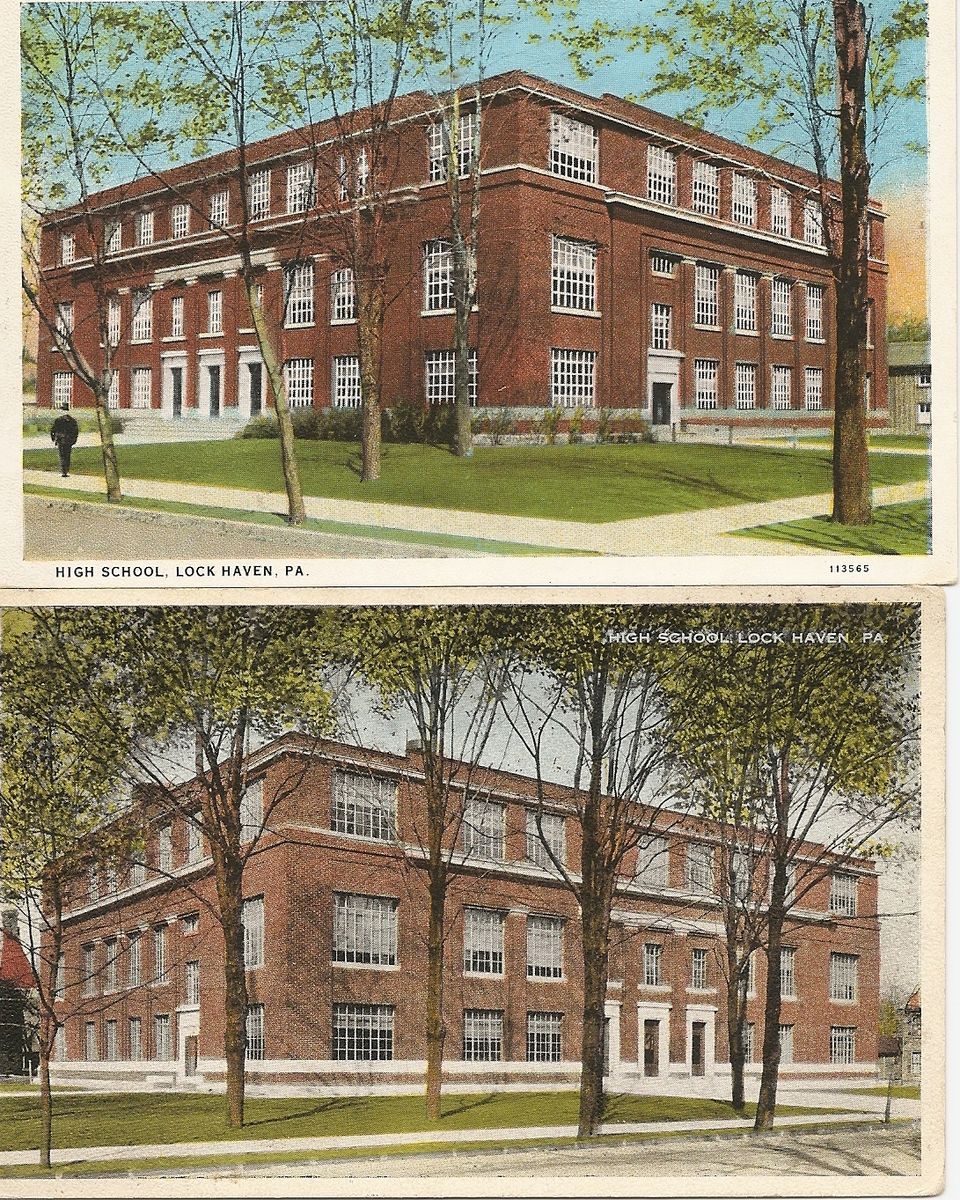 Vintage High School Postcards 1915 Lock Haven PA