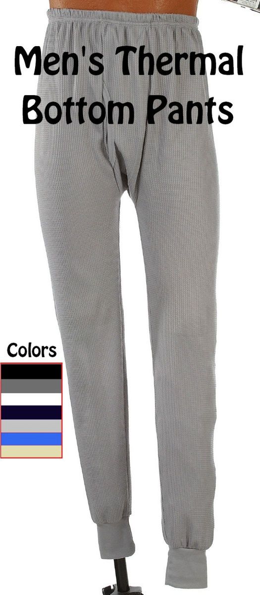 Mens Thermal Pants Bottom Long John Underwear All Colors Sizes