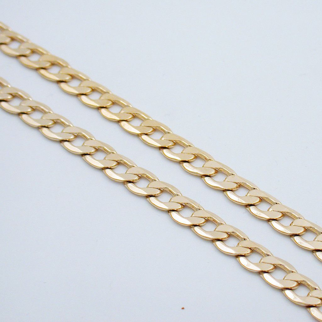 24 7mm Mens Gold EP Cuban Link Necklace Chain