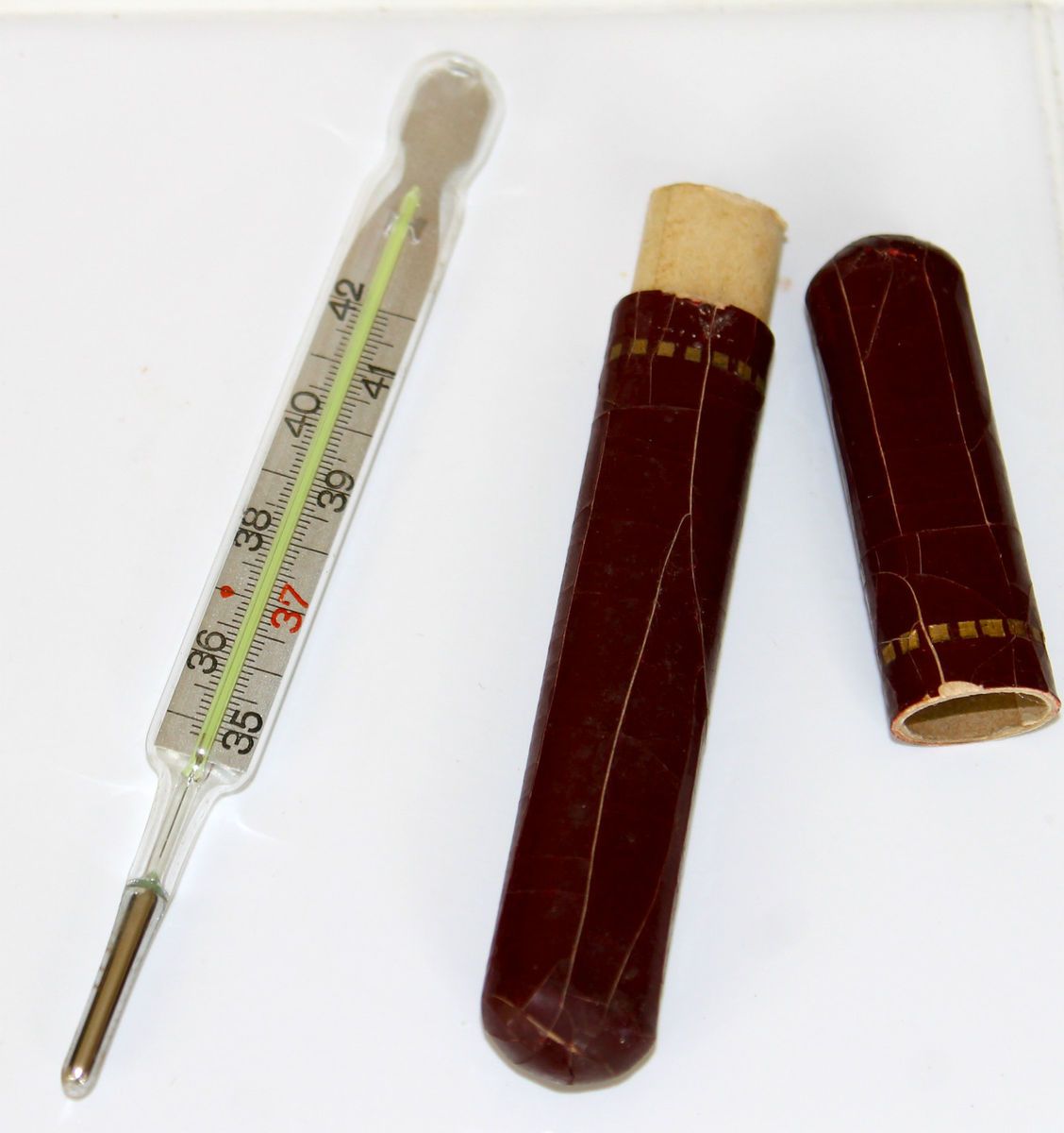 WWII Era German Medical Thermometer Case RARE Medics Bag Find