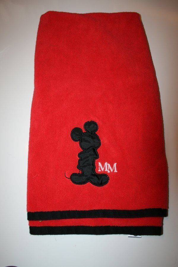  Mickey Mouse Bathroom Towel Bath Red Black
