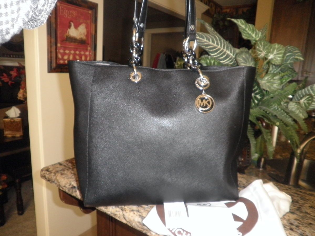 Michael Kors Large N s Tote Black Saffiano Leather