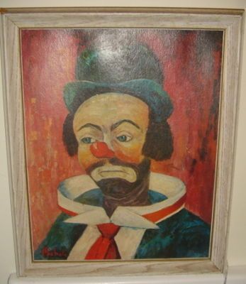 Original Oil Painting Sad Clown by Canadian Michele