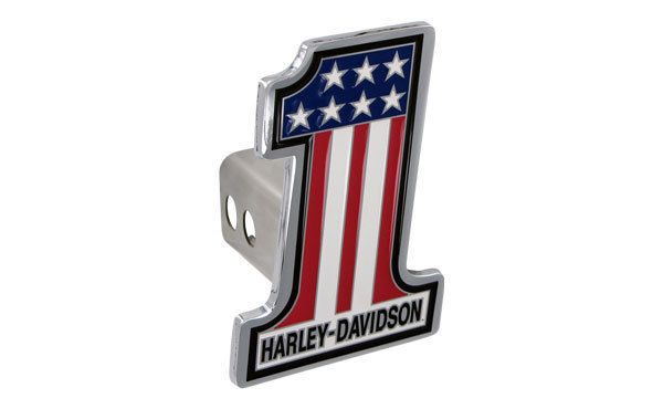 Harley Davidso n Number 1 American Flag Metal Trailer Tow Hitch Cover