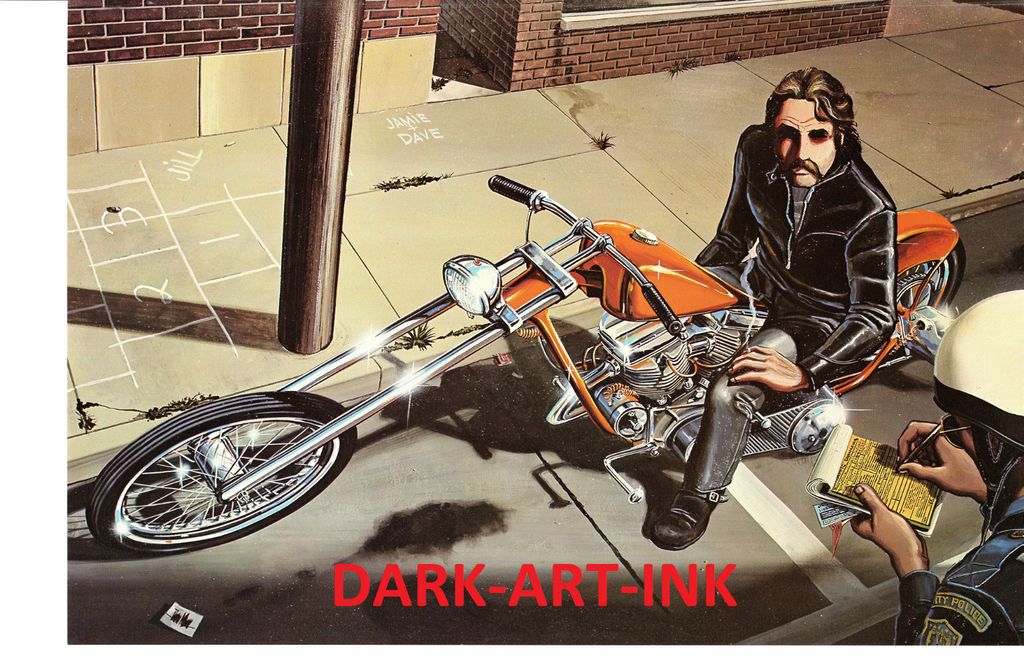 David Mann Art Busted Print Easyriders Harley Davidson Chopper