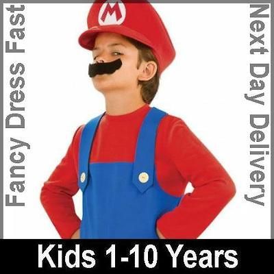 Child Super Mario Brothers Party Outfit New Fancy Dress Costume Kids