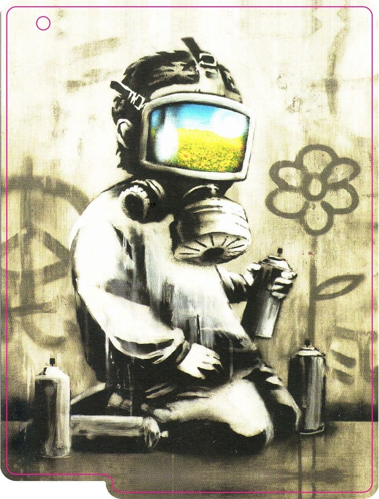 Banksy Child with Gas Mask iPad Skin (Sticker)   For iPad 1, 2 & 3