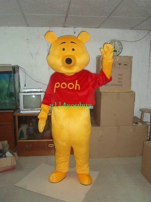 New Winnie The Pooh Bear Mascot Costume Adult Size Party Wedding Fancy
