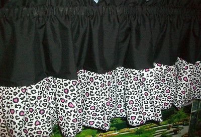 black pink white bed or bathroom window treatment curtain valance