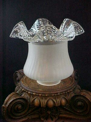 Vianne French Satin Crystal Rib and Bubble Art Glass Lamp Shade
