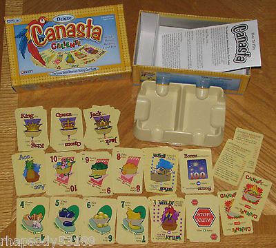 Deluxe Official Canasta Caliente Card Game rotating tray Bilingual