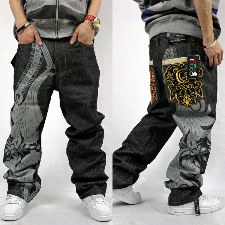 Stylish Hip Hop Scrawl Design Pants Dance Trousers Casual Pants Jeans
