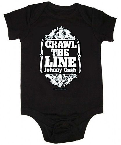Johnny Cash Crawl the Line Onesie   Officially Licensed by Kiditude