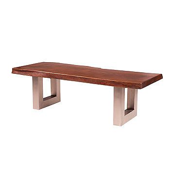 55 L Montana Metal Leg Coffee Table Dark Nat solid acacia wood
