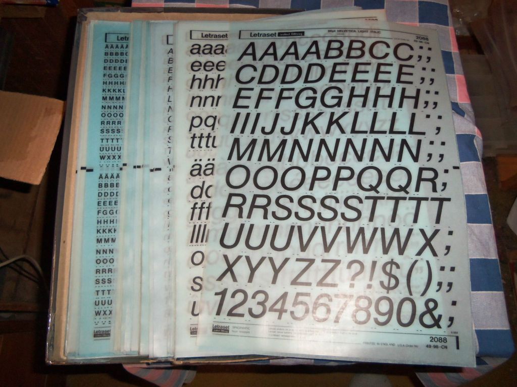 NOS Letraset Lettering 10 x 15 Sheet Various Fonts Sizes Use Drop