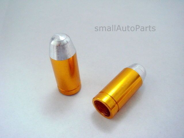 Gold Bullet Tip Tire/Wheel Air Stem VALVE CAPS Motorcycle Custom
