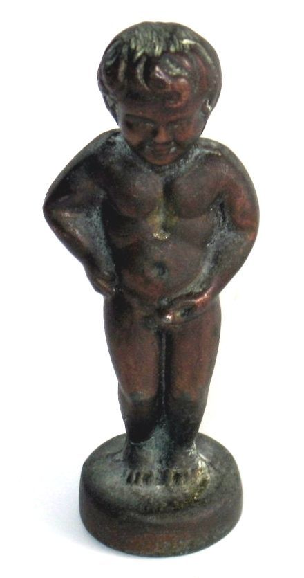 Boy Peeing Brass Figurine