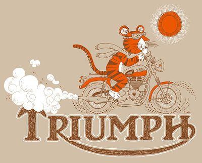 Triumph Tiger Motorcycle Shirt   Retro Vintage Style