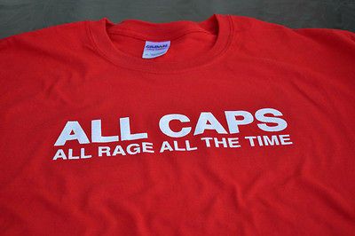 ALL CAPS rage quit gamer gaming nerd computer pc New Mens T shirt