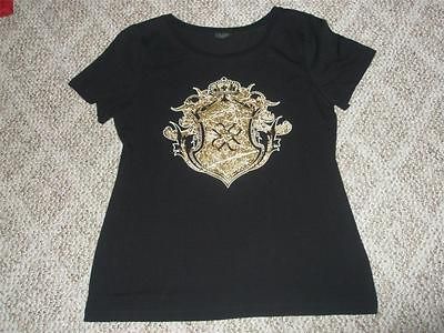 NWT Nicole Miller Gossip Girl Graphic Black T Shirt, XL