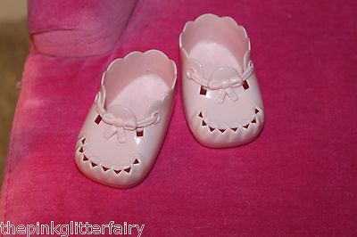 Girl Bitty Baby DOLL pink plastic vintage style Birthday crib shoes