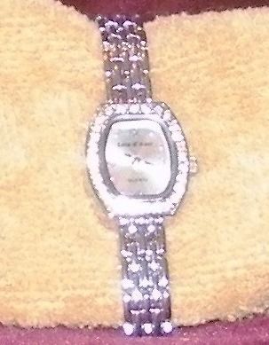 Wristwatch Extra Long Watchband 7 1/2 inch Silver Tone Cote d Azur