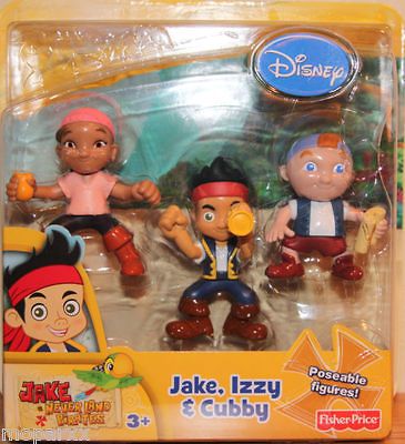 DISNEY JAKE AND THE NEVER LAND PIRATES JAKE IZZY AND CUBBY POSABLE