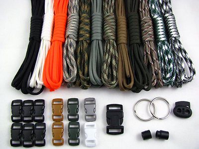 USA Made 550 Paracord Survival Bracelet Making Kit 120 Feet 12 colors