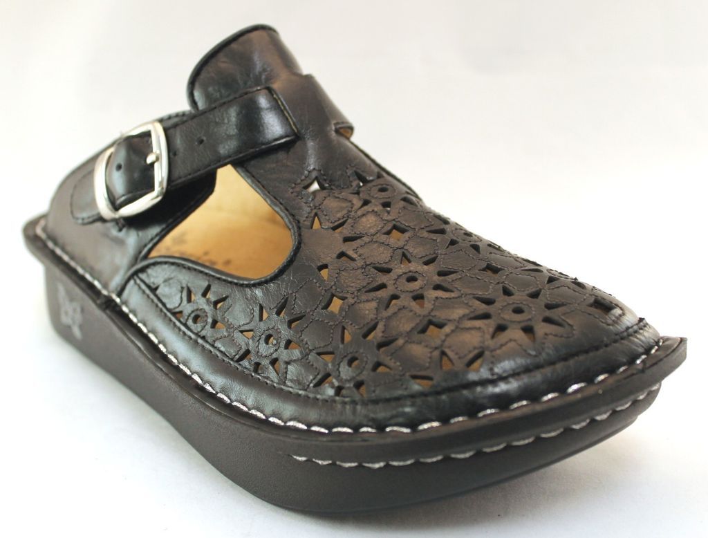 NEW Alegria PG Lite Classic BREEZY DUSTY BLACK Nurse Wedge Clog Cut