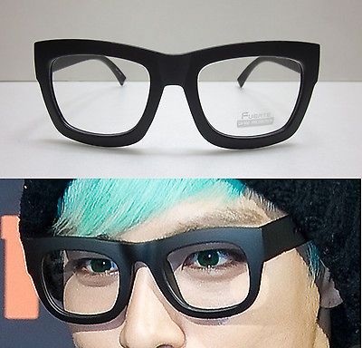 Super Oversized Black Thick Bold Full Rim Eye Glasses Glossy Black