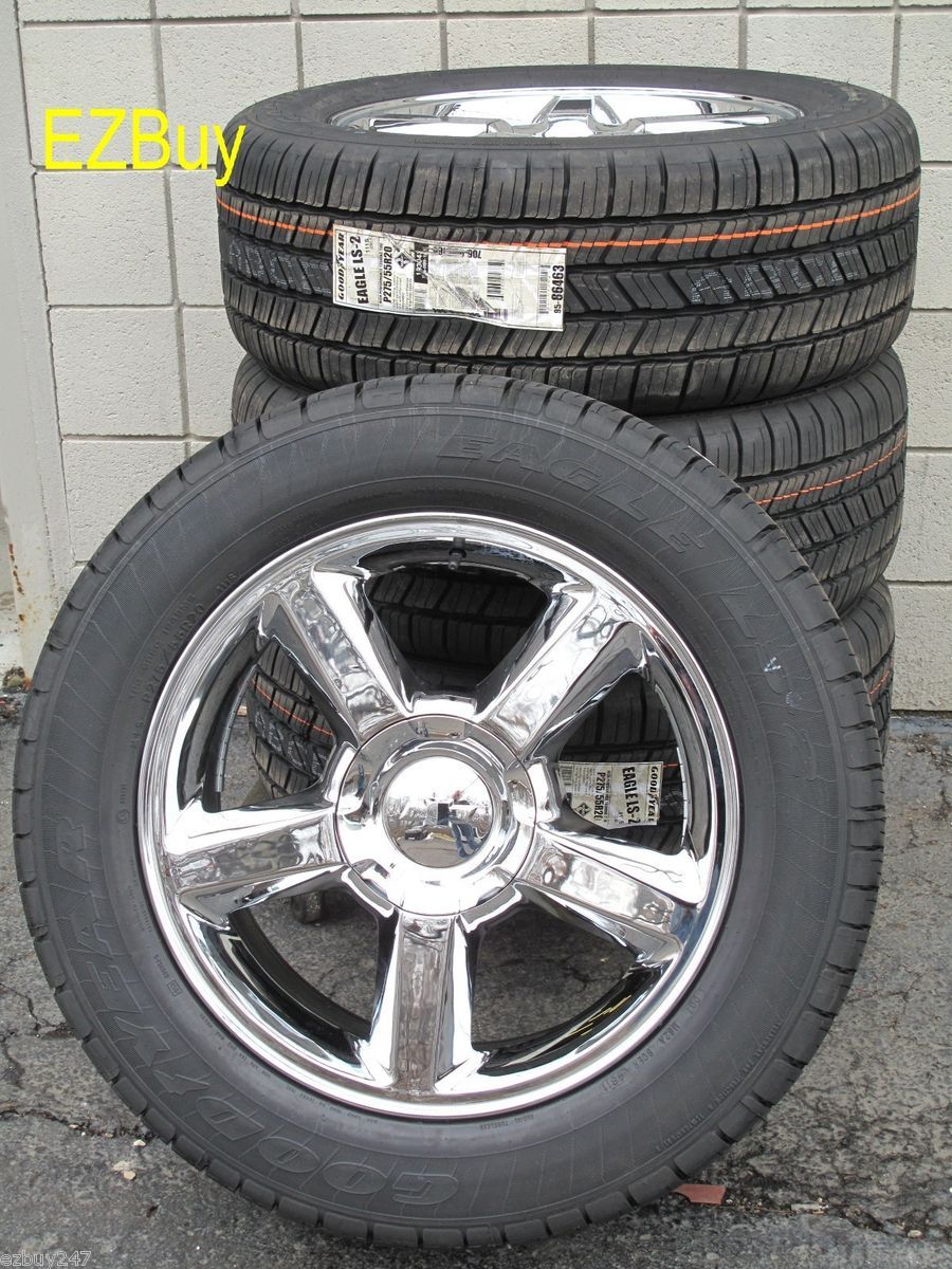 20 Chevrolet GMC Factory Style New Chrome Wheels Goodyear Tires 5308