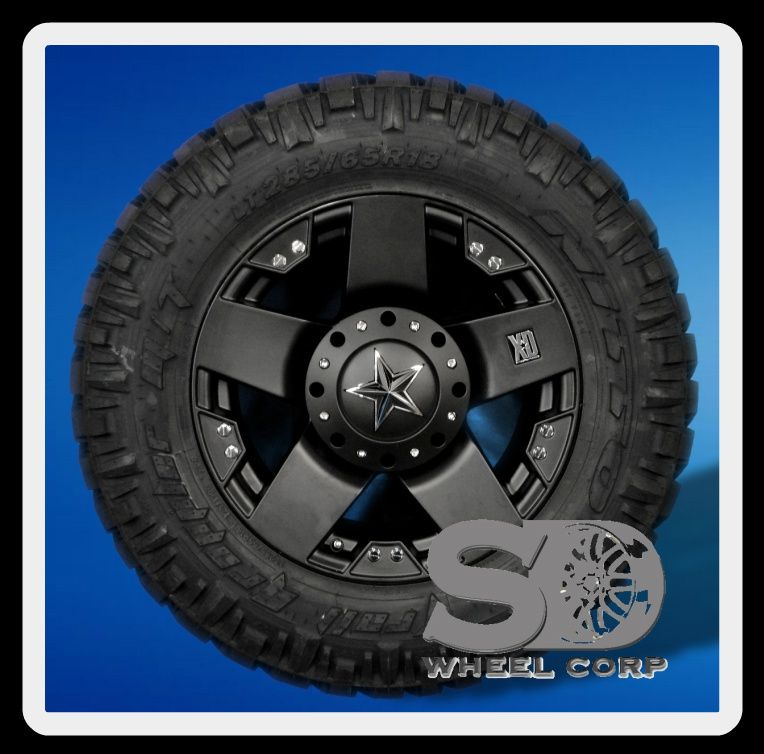18 Wheels Rims XD Rockstar Matte Black with 285 65 18 Nitto Trail